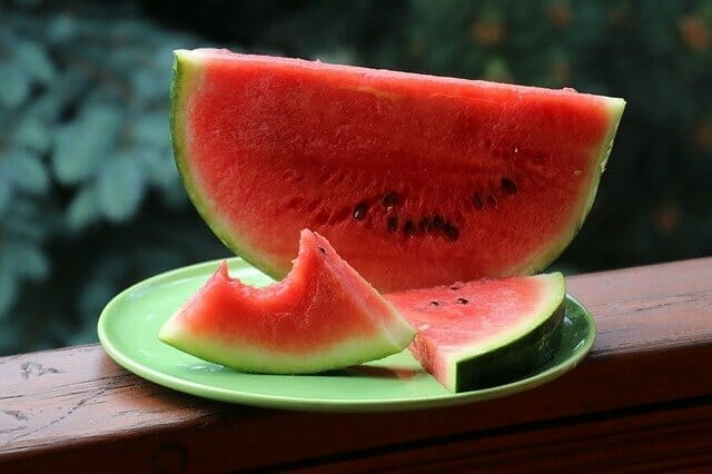  Wassermelone in Scheiben geschnitten